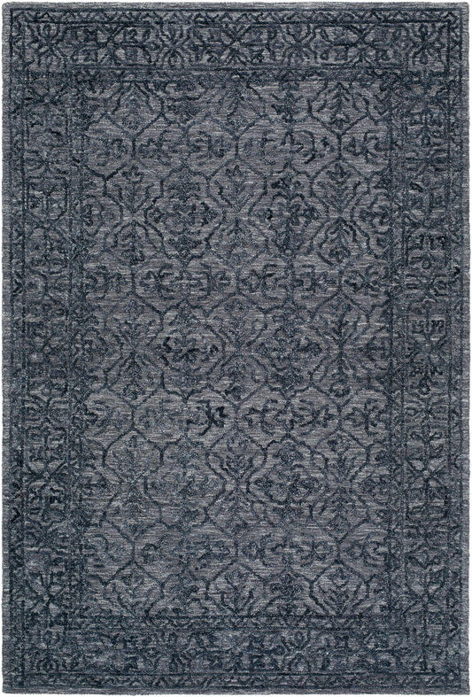 Yadid Black Wool Area Rug-1
