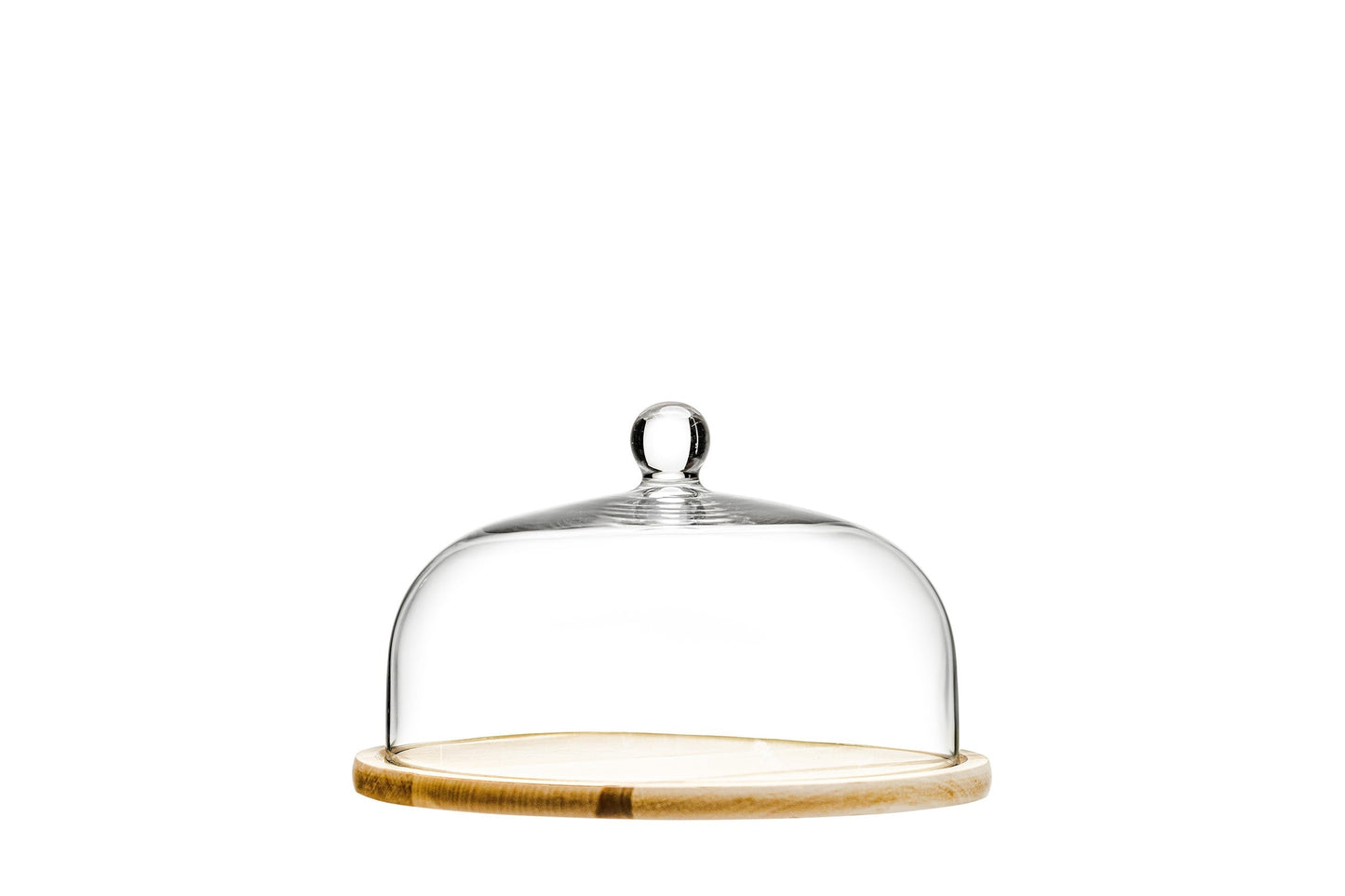 Wilmax Glass Cake Cloche with Wooden Base 10.25" – Elegant Food Display Dome