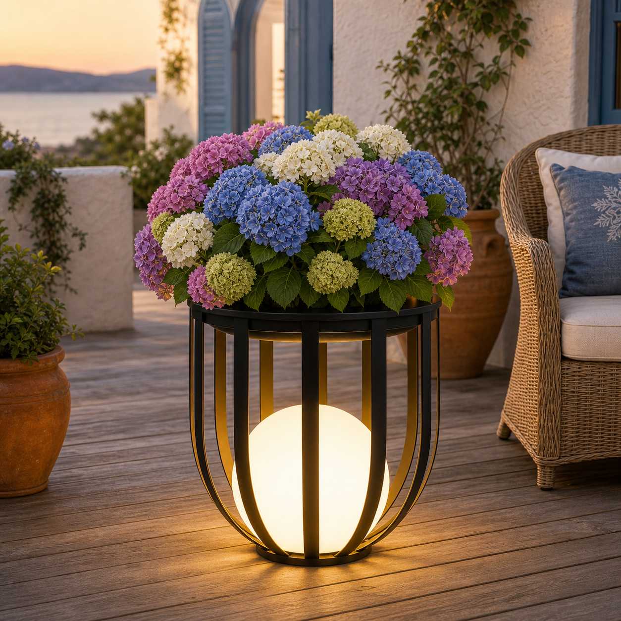 Solar-Powered LED Plant Stand | Outdoor Patio Accent Light