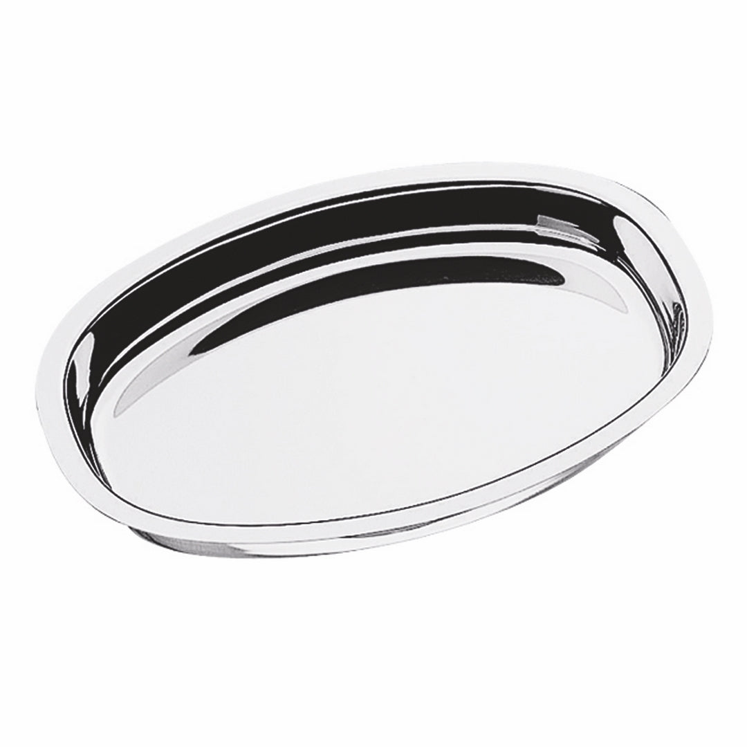Mepra Oval Gratin-Gastronomy Tray | Italian 18/10 Stainless Steel | 13¾" x 9⅞"