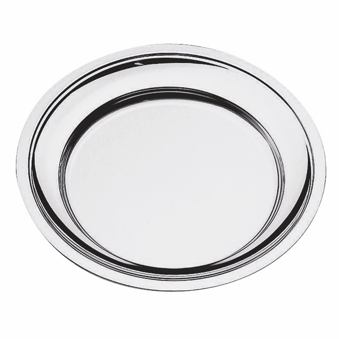 Mepra Round Serving Plate with Reinforced Edge | Italian 18/10 Stainless Steel | 13¾"