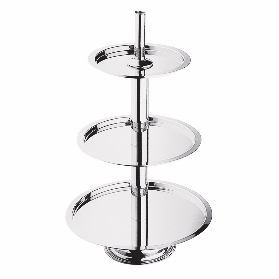 Mepra 3-Tier Fruit & Dessert Stand | Italian 18/10 Stainless Steel | 27⅝" Tall