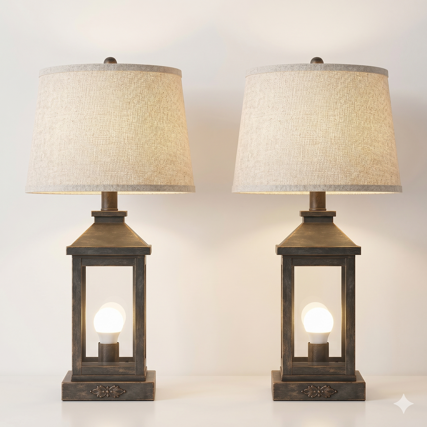 Black & Gold Farmhouse Bedside Table Lamp with USB-C Charging | 20.5"