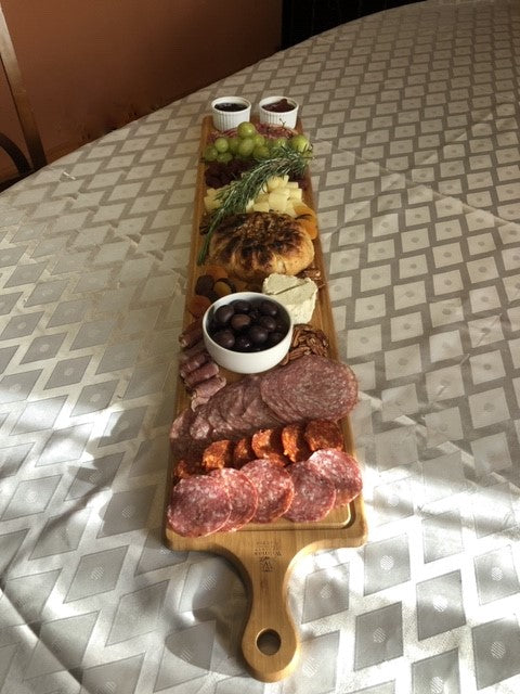 Wilmax Oversized Bamboo Charcuterie Board with Handle | 39.4" x 7.9"