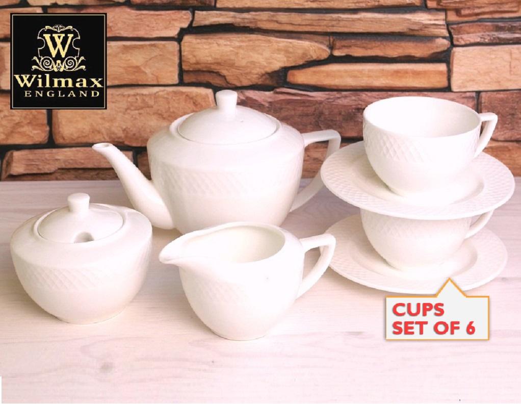 Wilmax Fine Julia 15-Piece Porcelain Afternoon Tea Set for 6