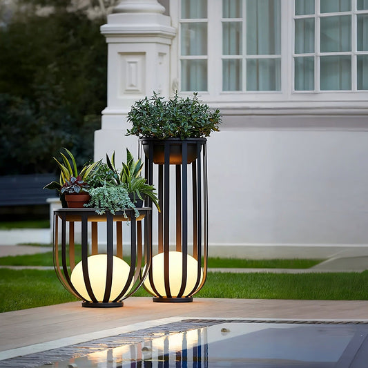 Solar-Powered LED Plant Stand | Outdoor Patio Accent Light