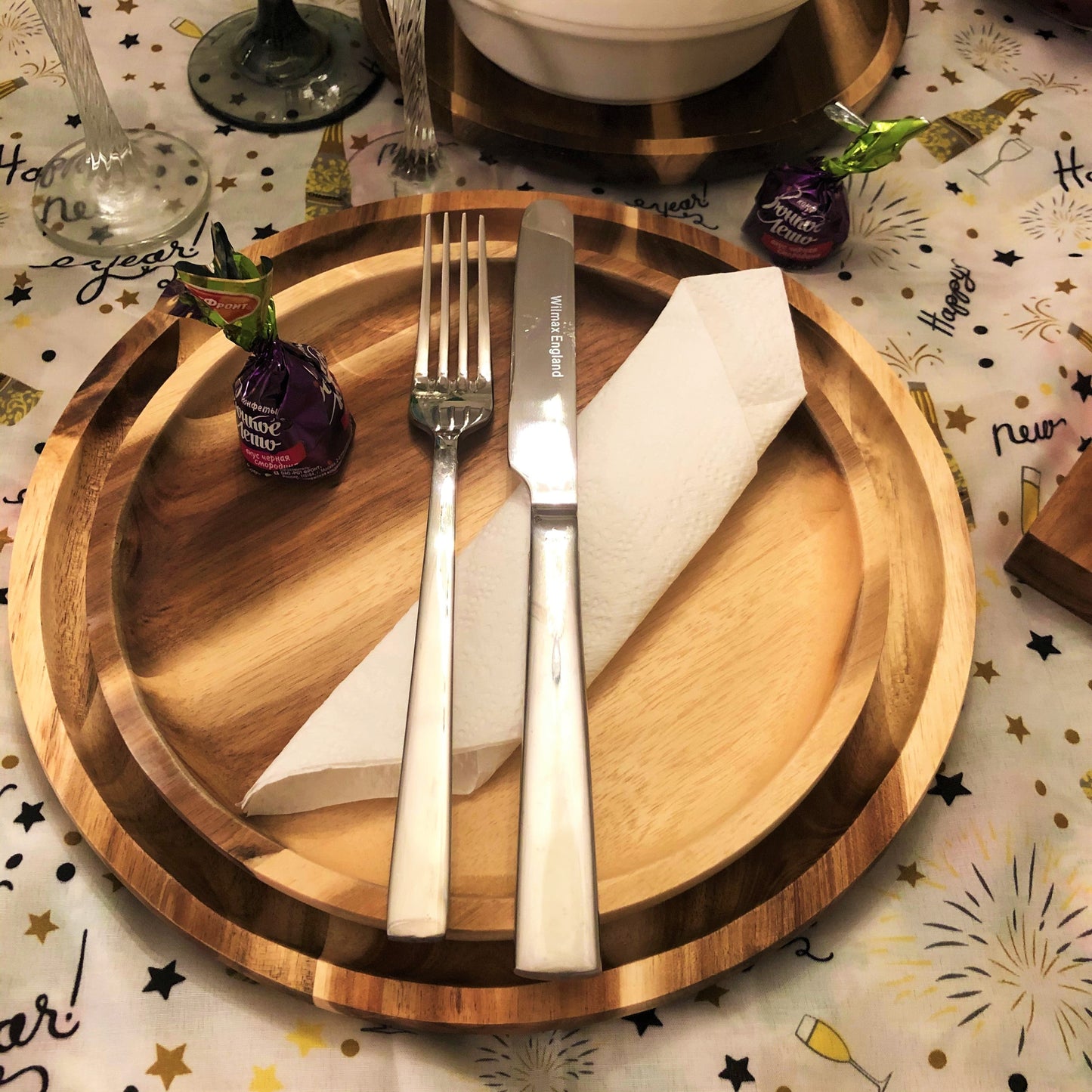 Wilmax Acacia Wood Party Serving Platters | Set of 2 (16" & 12")