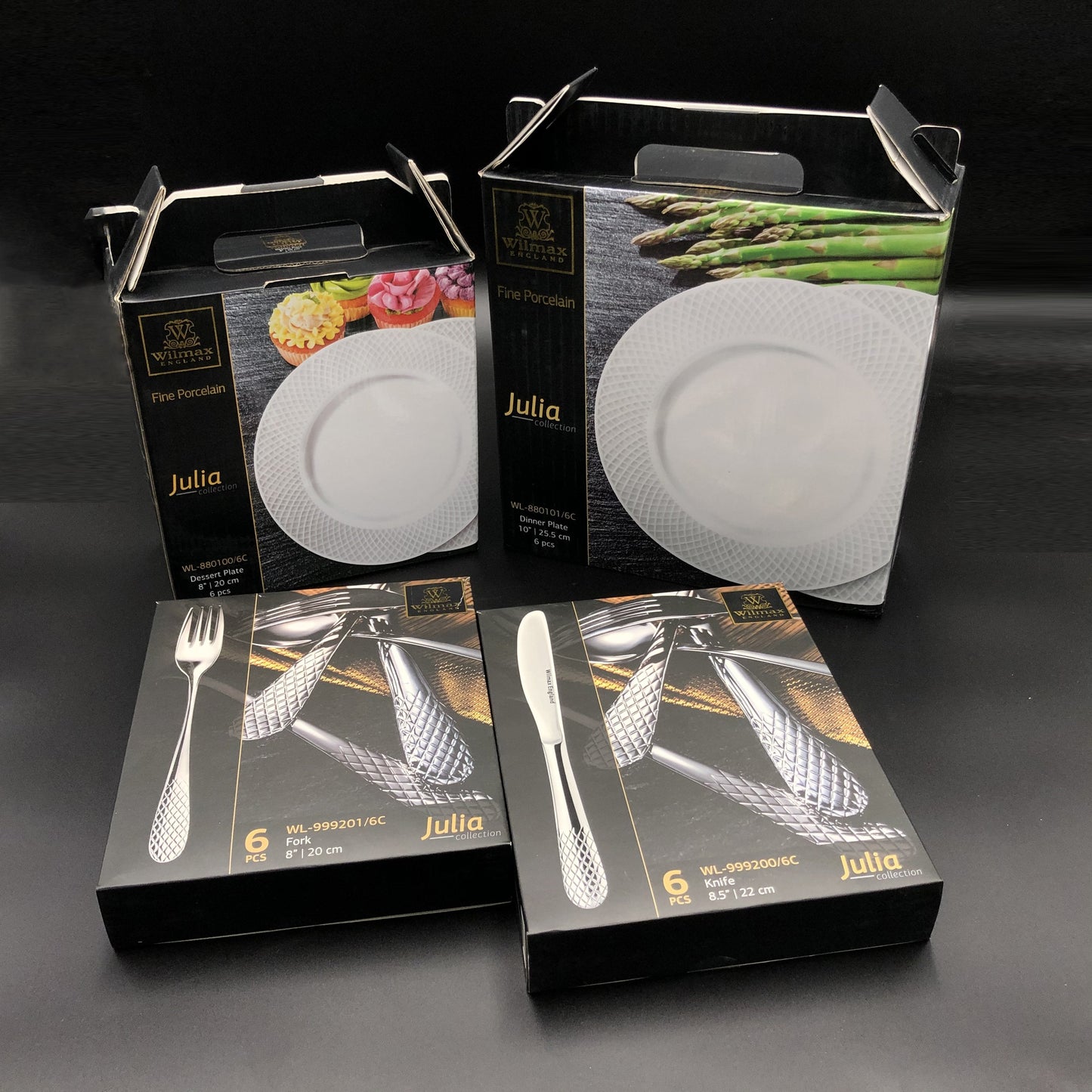 Julia Fine Porcelain Dinnerware Set | 24-Piece for 6 with Flatware