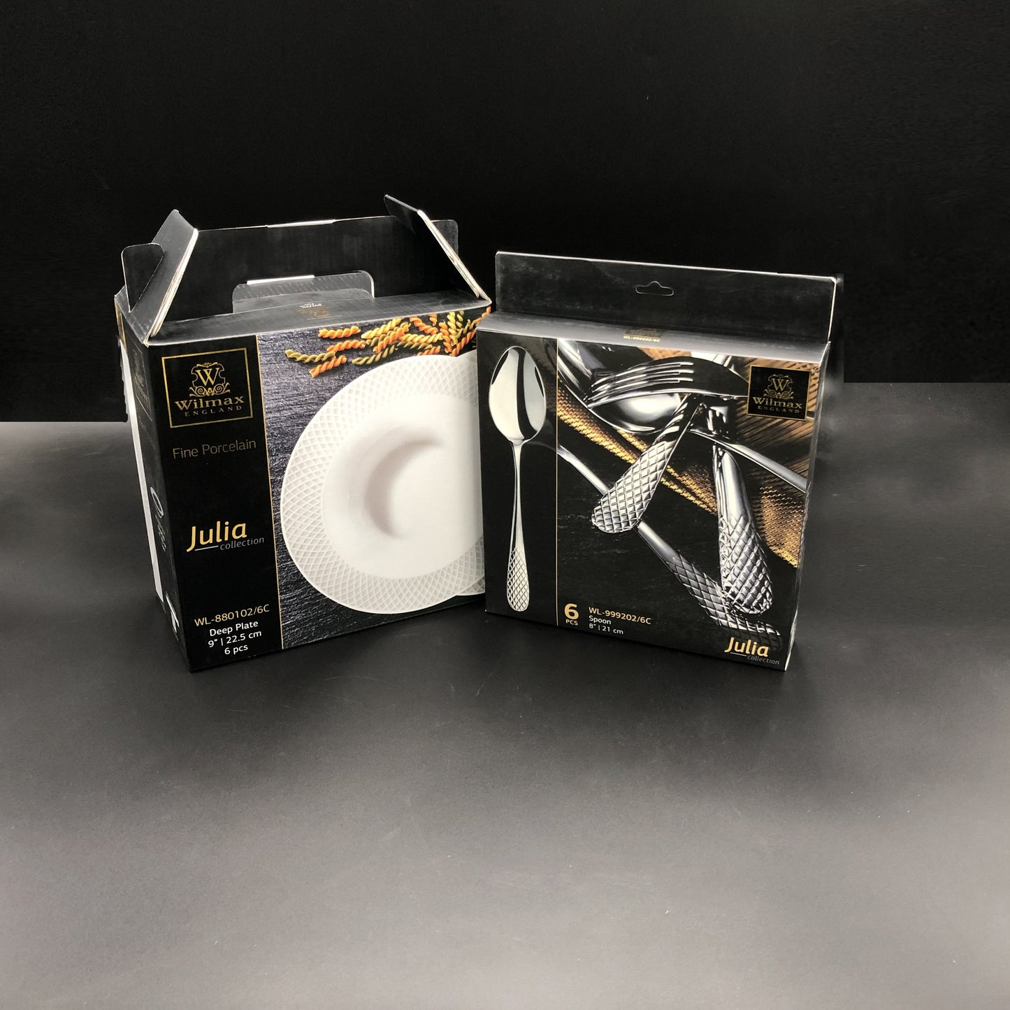 Wilmax Fine Julia 6-Piece Porcelain Deep Plate Dinnerware Set