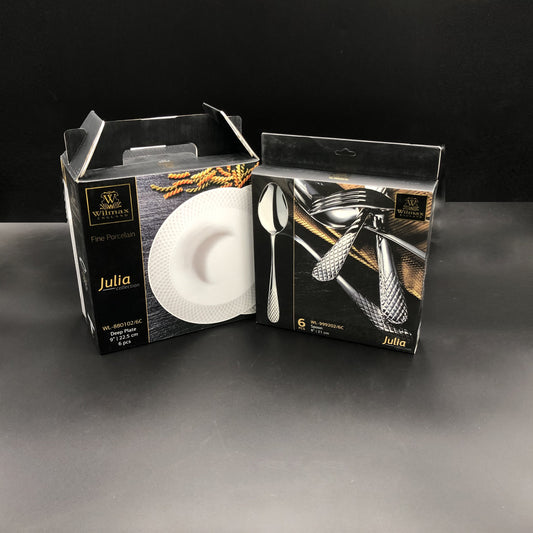 Wilmax Fine Julia 6-Piece Porcelain Deep Plate Dinnerware Set