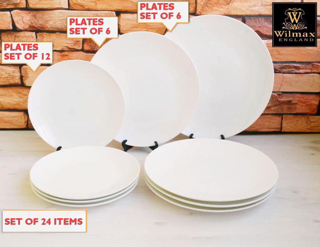 Wilmax Fine Dining 24-Piece Porcelain Entertaining Set for 6