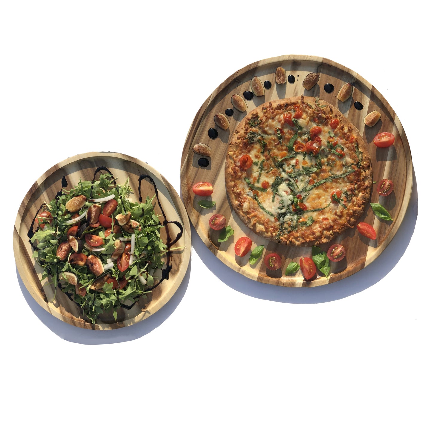 Wilmax Acacia Wood Party Serving Platters | Set of 2 (16" & 12")