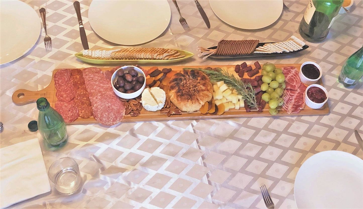 Wilmax Oversized Bamboo Charcuterie Board with Handle | 39.4" x 7.9"