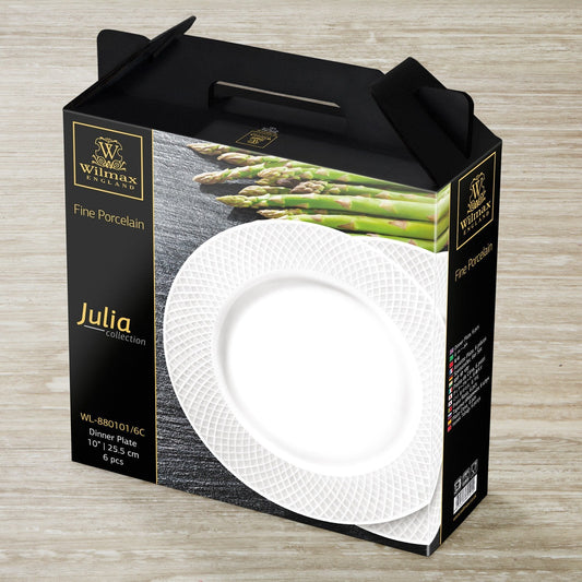 Julia Fine Porcelain Dinnerware Set | 24-Piece for 6 with Flatware