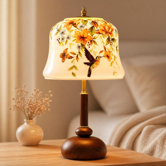 Floral Hummingbird Vintage Bedside Table Lamp | 3 Light Modes | USB Powered
