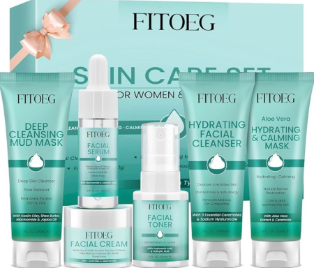Skincare Gift Set for Teens & Women – Travel Size Facial Kit for Hydration & Oil Control (All Skin Types)