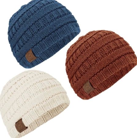Baby Cap & Beanie Set (3-Pack) – Soft Winter Hats for Infants & Toddlers 6–36 Months