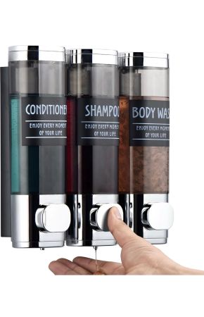Shower Dispenser -3 Chamber– Wall-Mounted No-Drill Soap & Shampoo Holder (Chrome) Sent from my iPhone