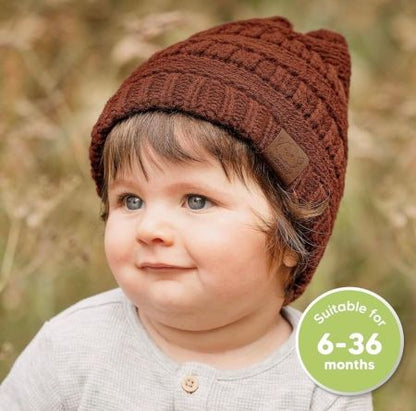 Baby Cap & Beanie Set (3-Pack) – Soft Winter Hats for Infants & Toddlers 6–36 Months