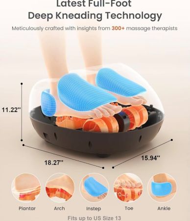 Foot Massager Machine, 2026 Upgraded Shiatsu Foot Massager with Heat, FSA Eligible HSA Store Eligible, Plantar Fasciitis Massager, Birthday Gifts for Women Mom Men Dad, Fits Up to Size 13