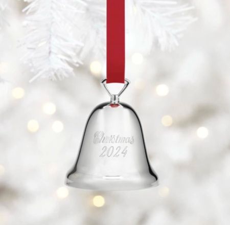 Christmas Bell Ornament Set - Reed & Barton 2024 Silver-Plated – Hanging Décor (2 Pack)