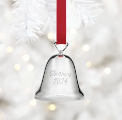 Christmas Bell Ornament Set - Reed & Barton 2024 Silver-Plated – Hanging Décor (2 Pack)