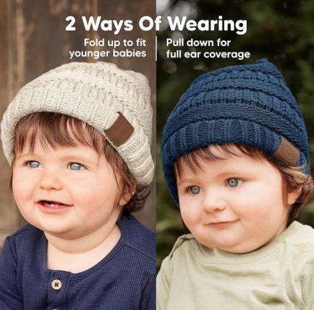 Baby Cap & Beanie Set (3-Pack) – Soft Winter Hats for Infants & Toddlers 6–36 Months