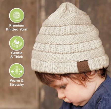 Baby Cap & Beanie Set (3-Pack) – Soft Winter Hats for Infants & Toddlers 6–36 Months