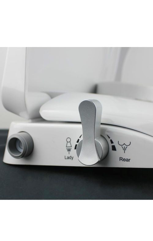 Non-Electric Bidet Toilet Seat | Elongated, Soft-Close, Dual Nozzle – White
