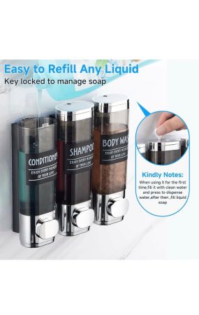 Shower Dispenser -3 Chamber– Wall-Mounted No-Drill Soap & Shampoo Holder (Chrome) Sent from my iPhone