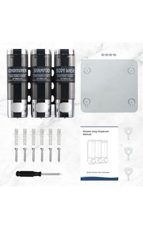 Shower Dispenser -3 Chamber– Wall-Mounted No-Drill Soap & Shampoo Holder (Chrome) Sent from my iPhone