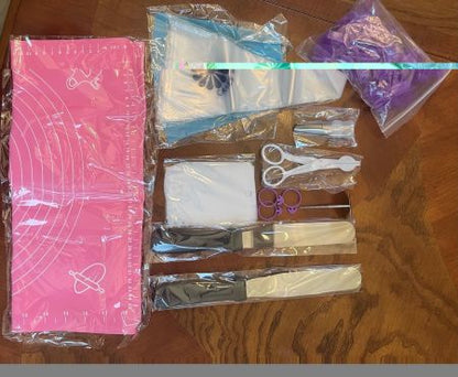 Baking Tools - 3-Layer Portable Craft Storage Box – Transparent Folding Organizer with Handle, Multipurpose (Pink)