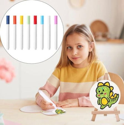 Painting Kit-PenPeak 3D Puffy Paint Kit with 24 Colors, Water Pens, Bead Chains, Mini Easel & Foam Paper for DIY Arts & Crafts