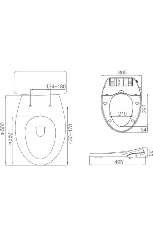 Non-Electric Bidet Toilet Seat | Elongated, Soft-Close, Dual Nozzle – White