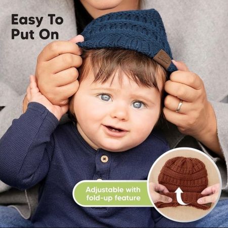 Baby Cap & Beanie Set (3-Pack) – Soft Winter Hats for Infants & Toddlers 6–36 Months
