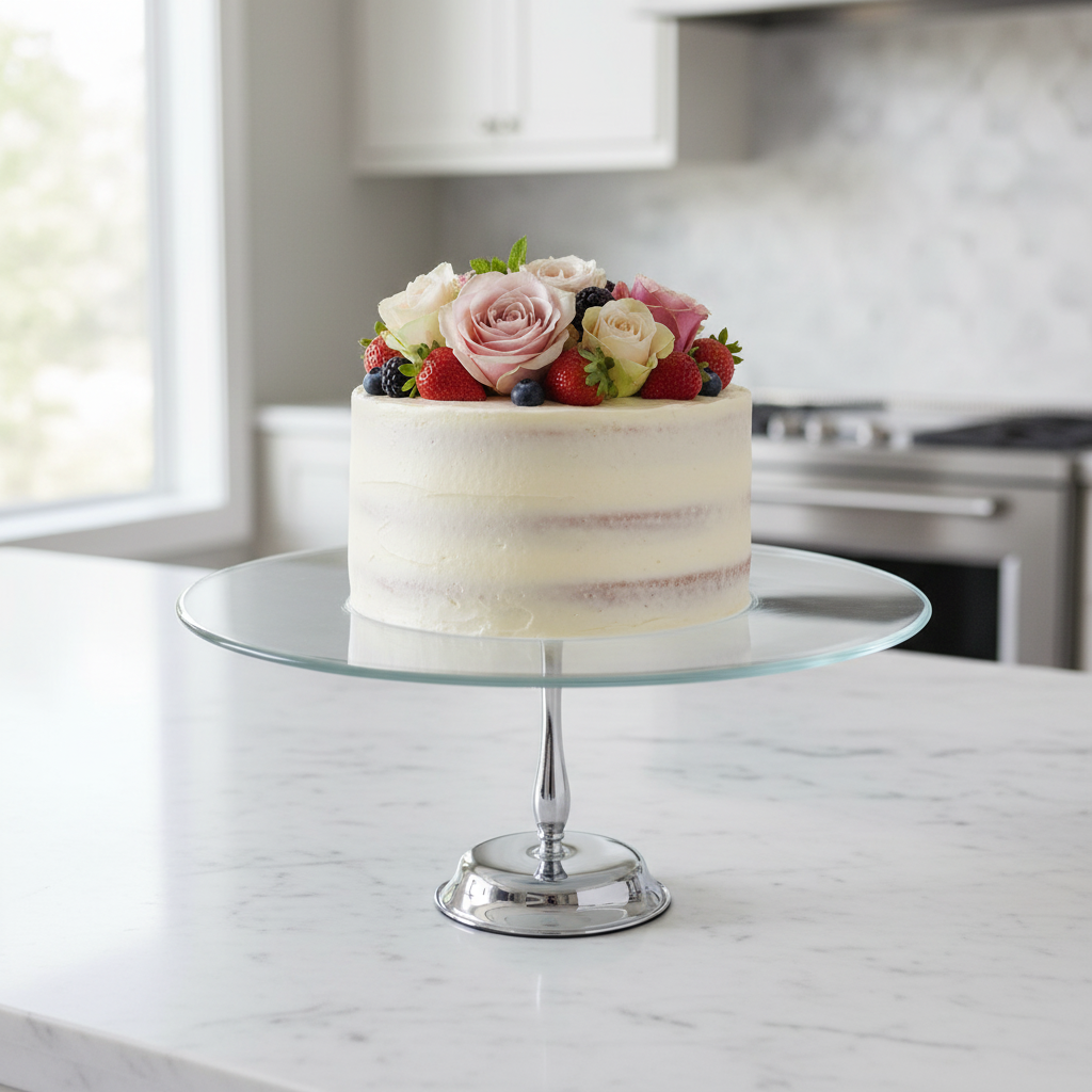 Mepra Italian Glass Cake Stand with Pedestal Base | 12.75"