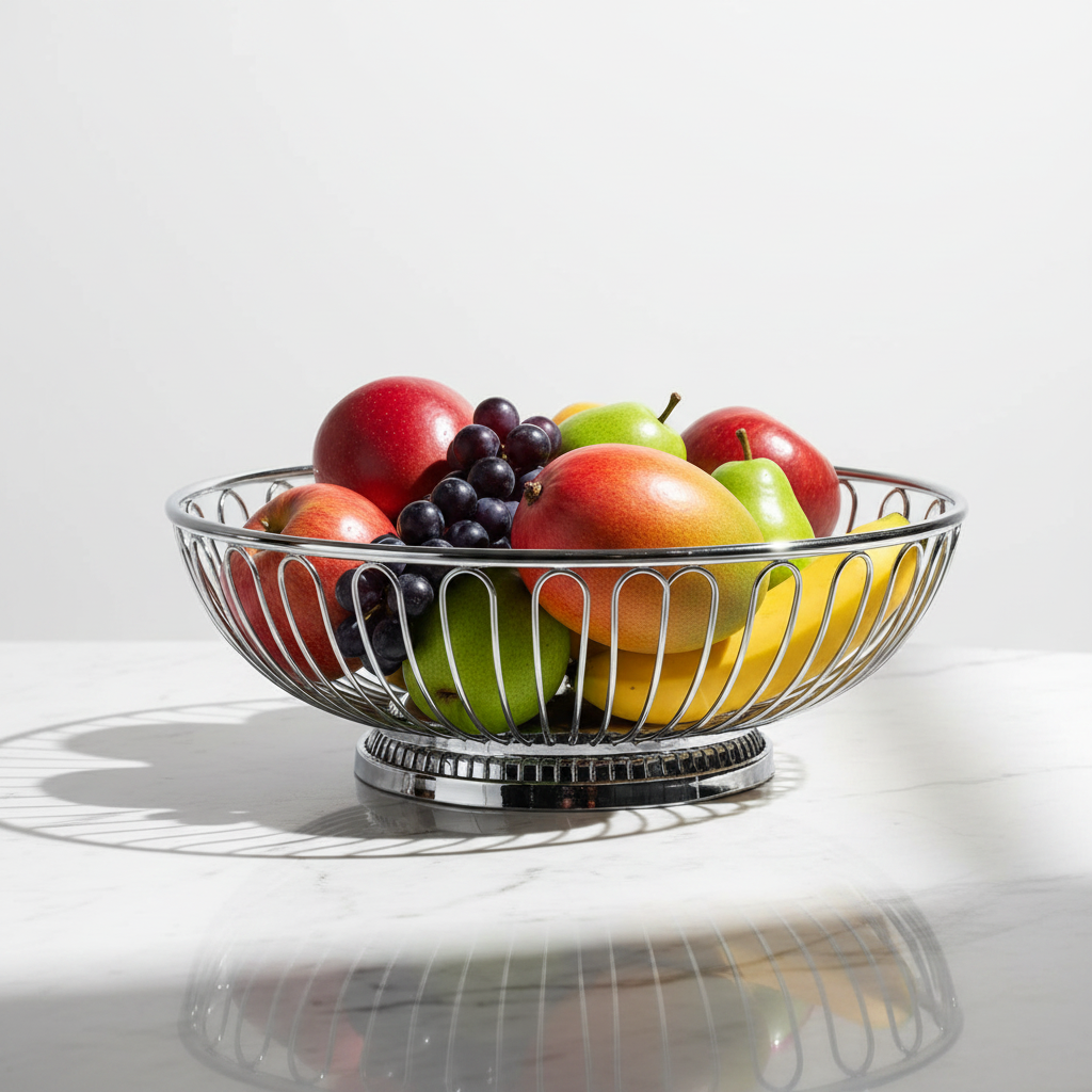 Degrenne French Stainless Steel Round Bread Basket | 7" Silver