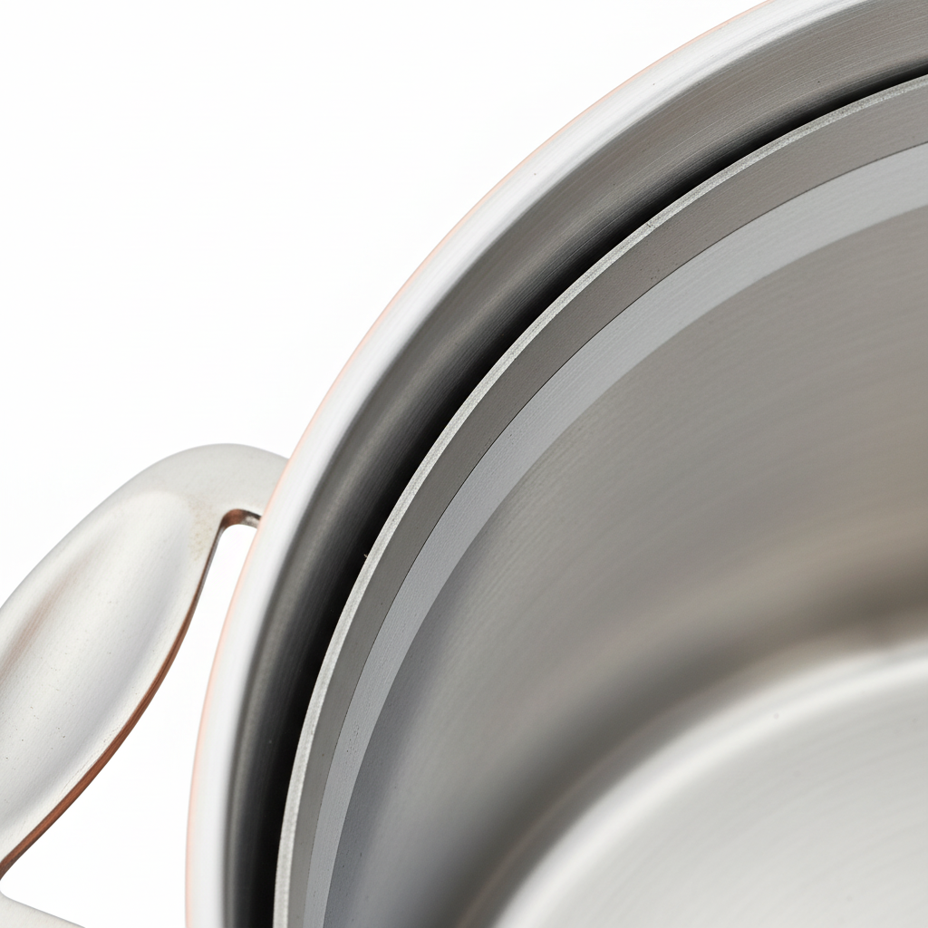 Mepra Deep Pot 24cm 6.5 liter capacity, top-down view showing copper exterior base