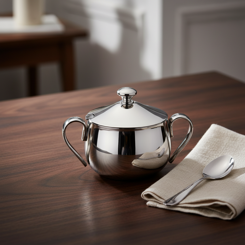 Mepra Sugar Bowl with Lid | Italian 18/10 Stainless Steel | High Polish