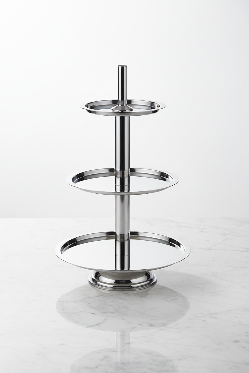 Mepra 3-Tier Fruit & Dessert Stand | Italian 18/10 Stainless Steel | 27⅝" Tall