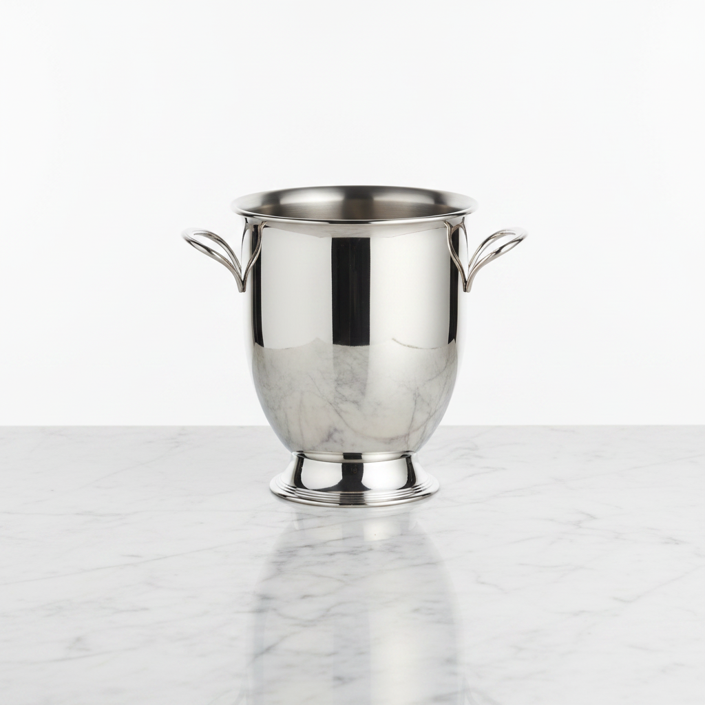 Mepra Wine Bucket with Pedestal Base | Italian 18/10 Stainless Steel | 169 oz