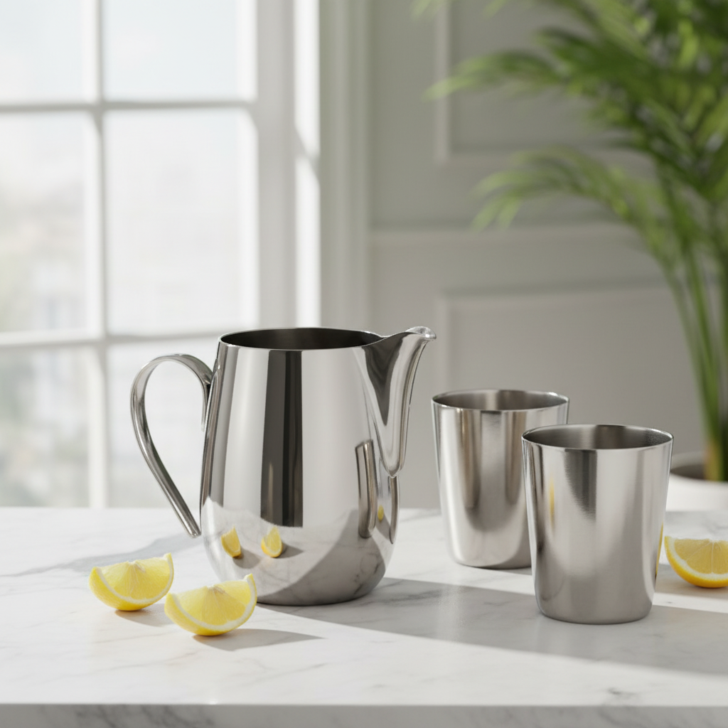 Mepra Stainless Steel Water Pitcher 67.5 Oz | Italian Crafted Serveware