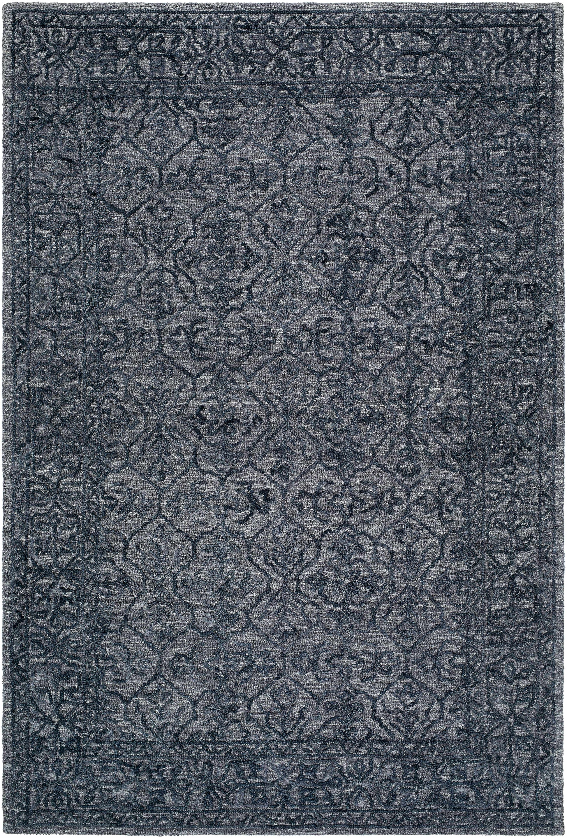 Yadid Black Wool Area Rug-1