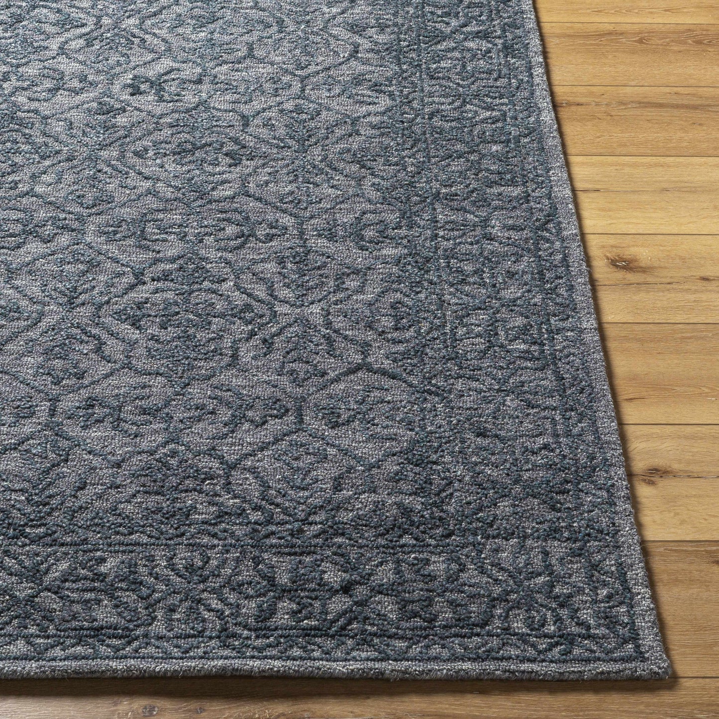 Yadid Black Wool Area Rug-3
